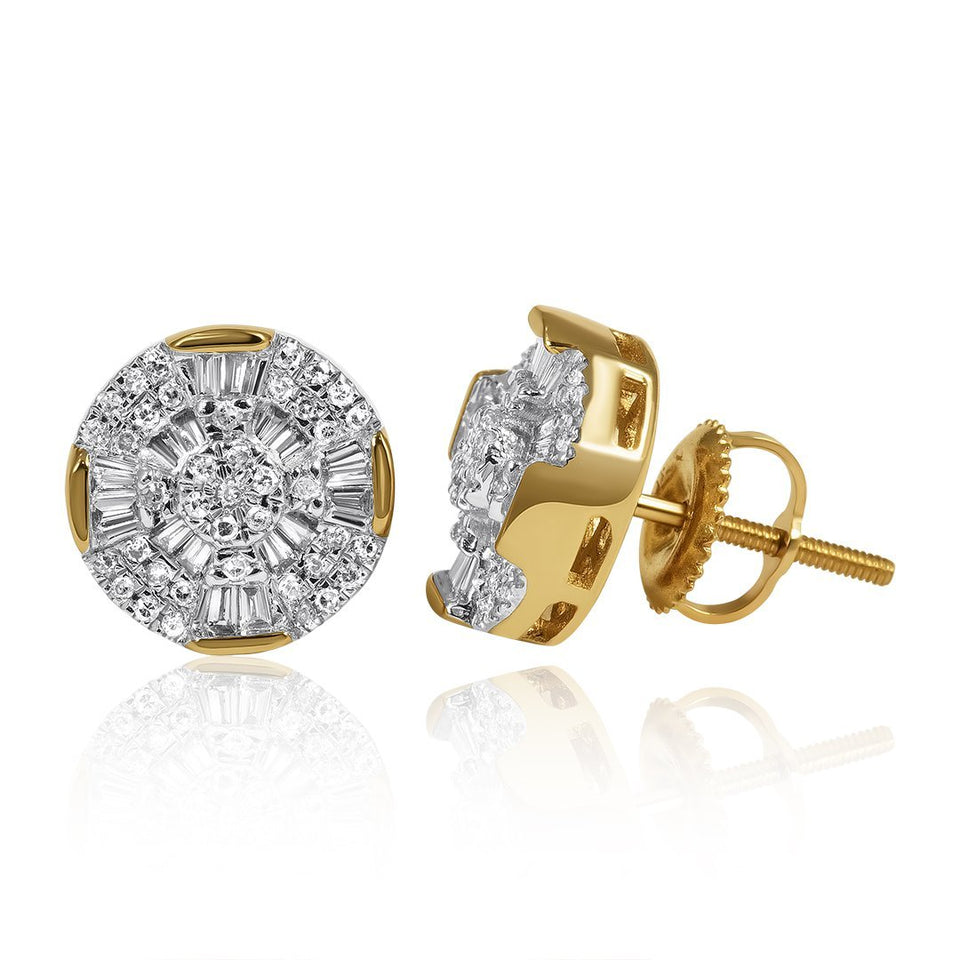 10K Solid Yellow Gold Diamond Stud Earrings 0.11 Ctw – Avianne