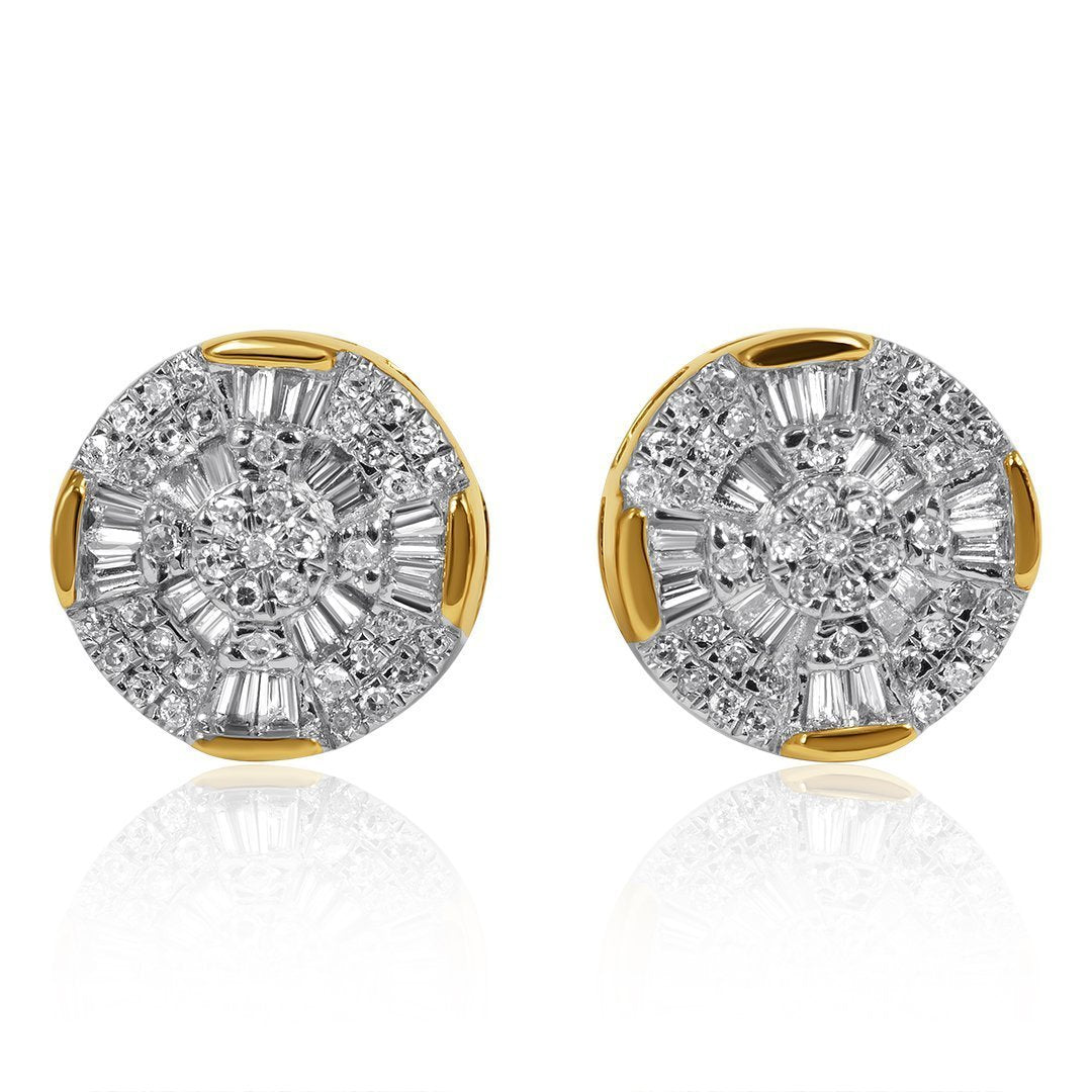 10k Yellow Gold Diamond Earrings 0.86 CTW