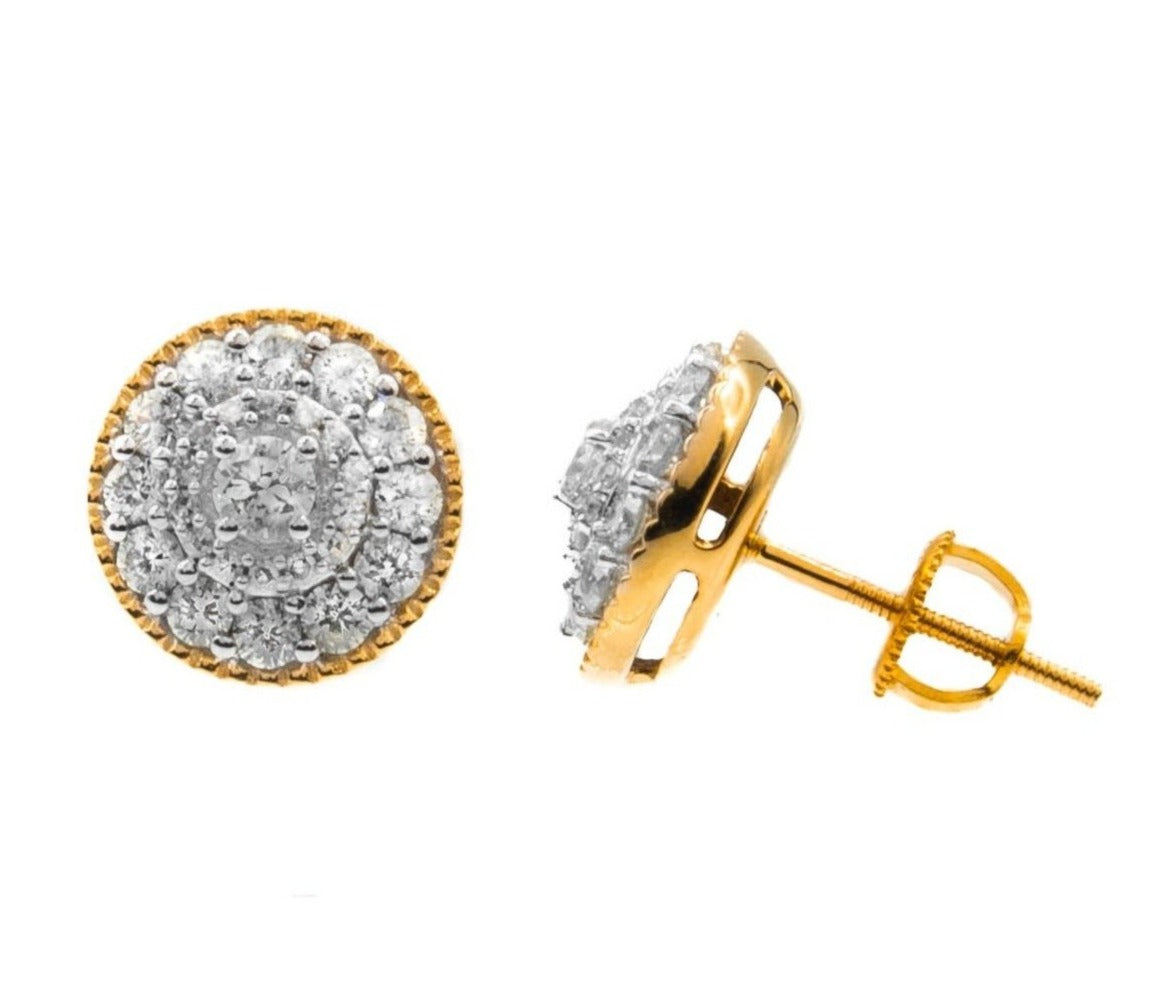 Yellow 14k Yellow Gold Diamond Stud Earrings 0.85ctw