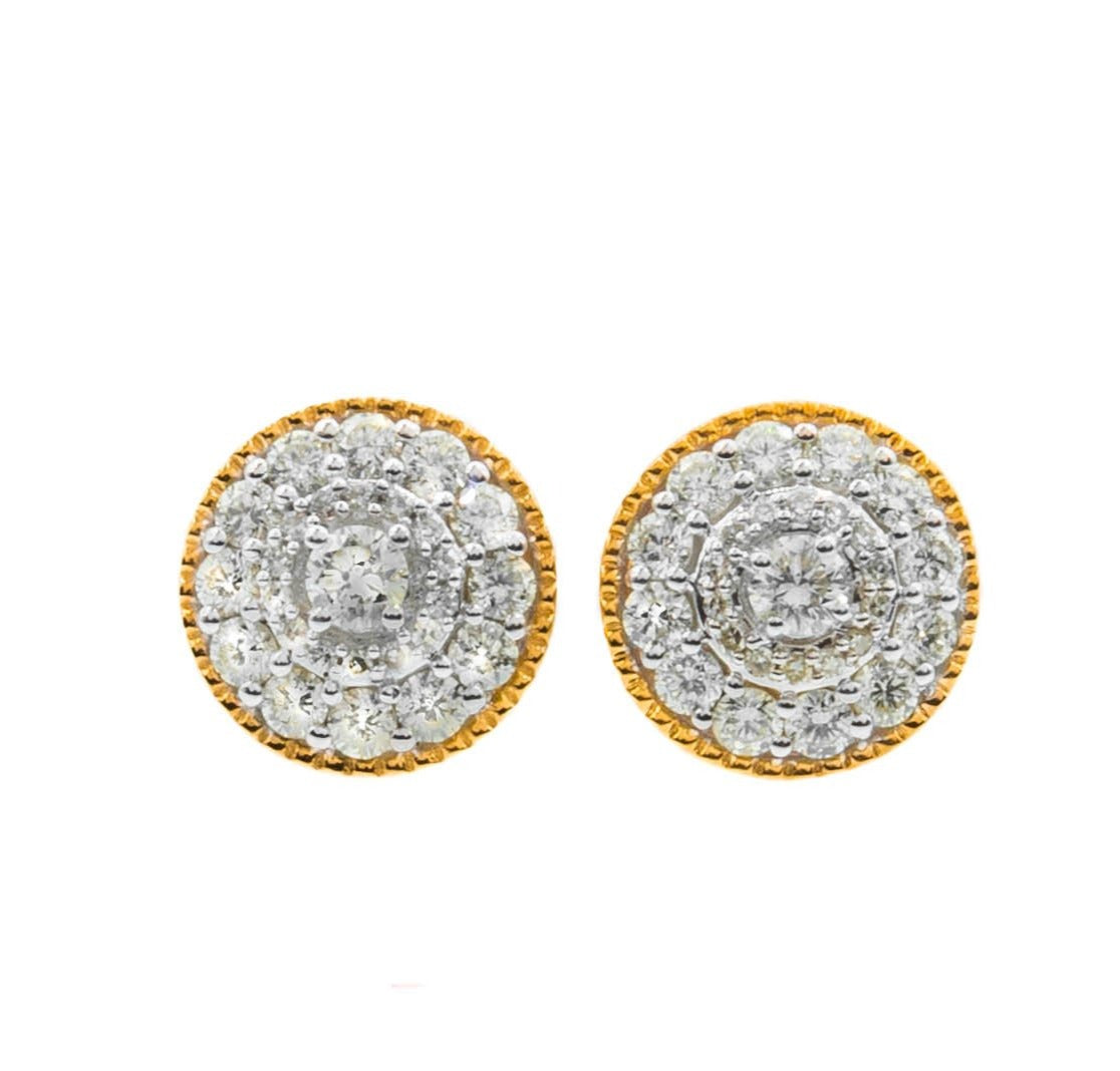 Yellow 14k Yellow Gold Diamond Stud Earrings 0.85ctw