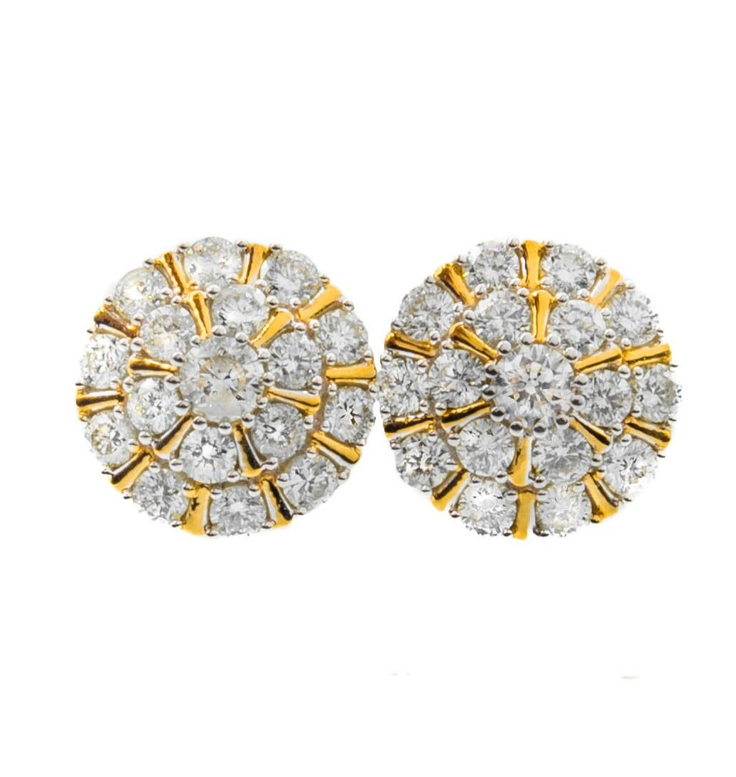 14k Yellow Gold Diamond Stud Earrings 1.40ctw