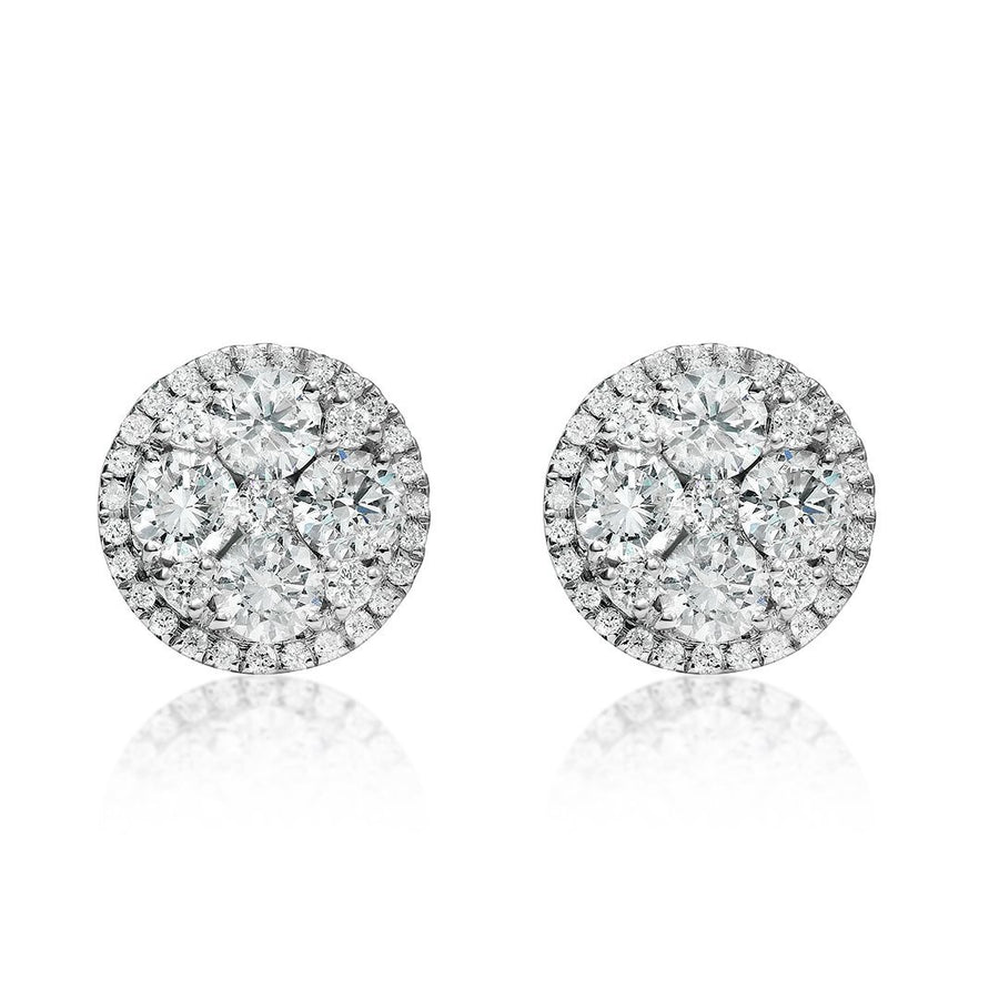 18k White Gold Diamond Earring 1.41 Ctw