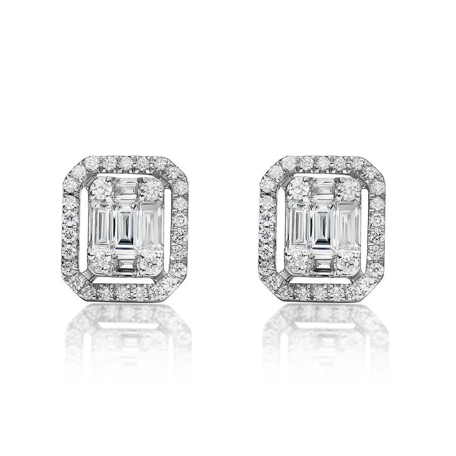 18k White Gold Diamond Earring 0.72 Ctw