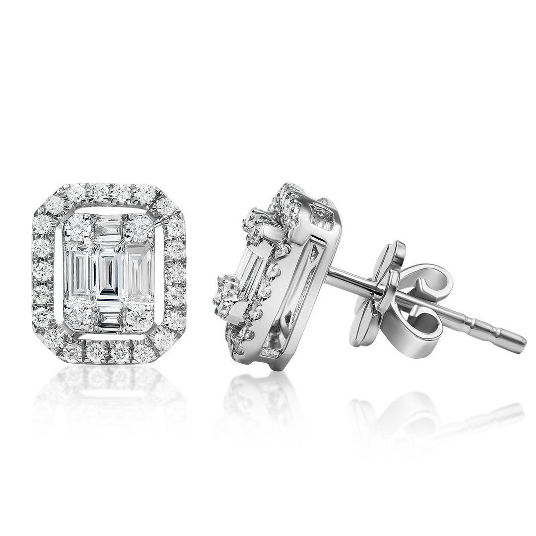 Half carat diamond shop earrings white gold