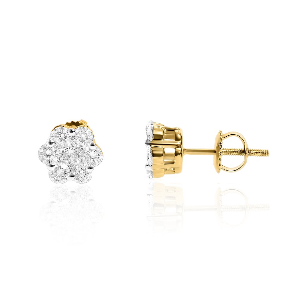 yellow Diamond Flower Set Earring