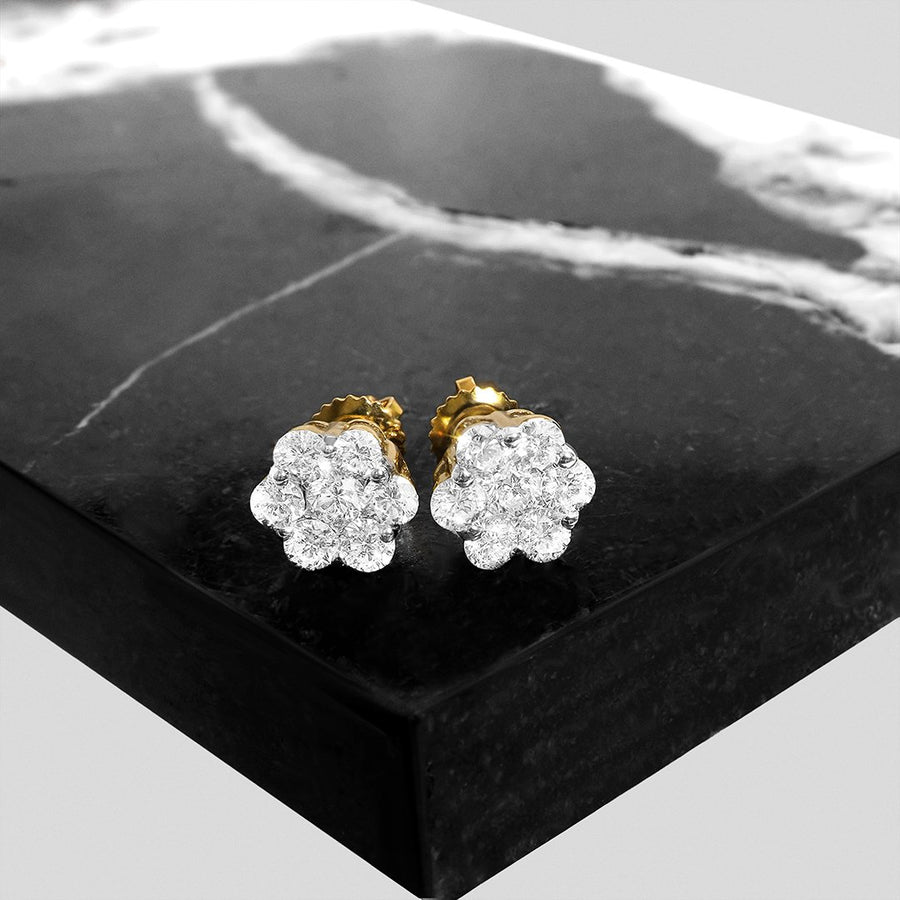 yellow Diamond Flower Set Earring