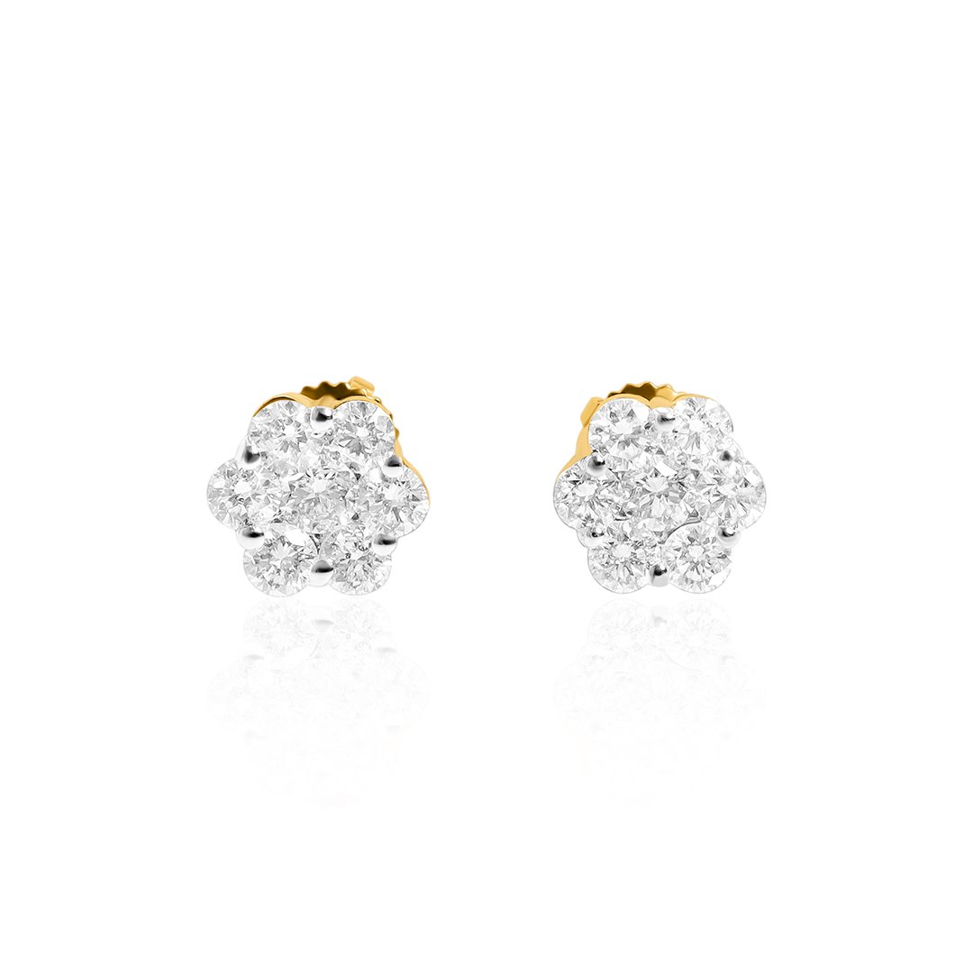 yellow Diamond Flower Set Earring