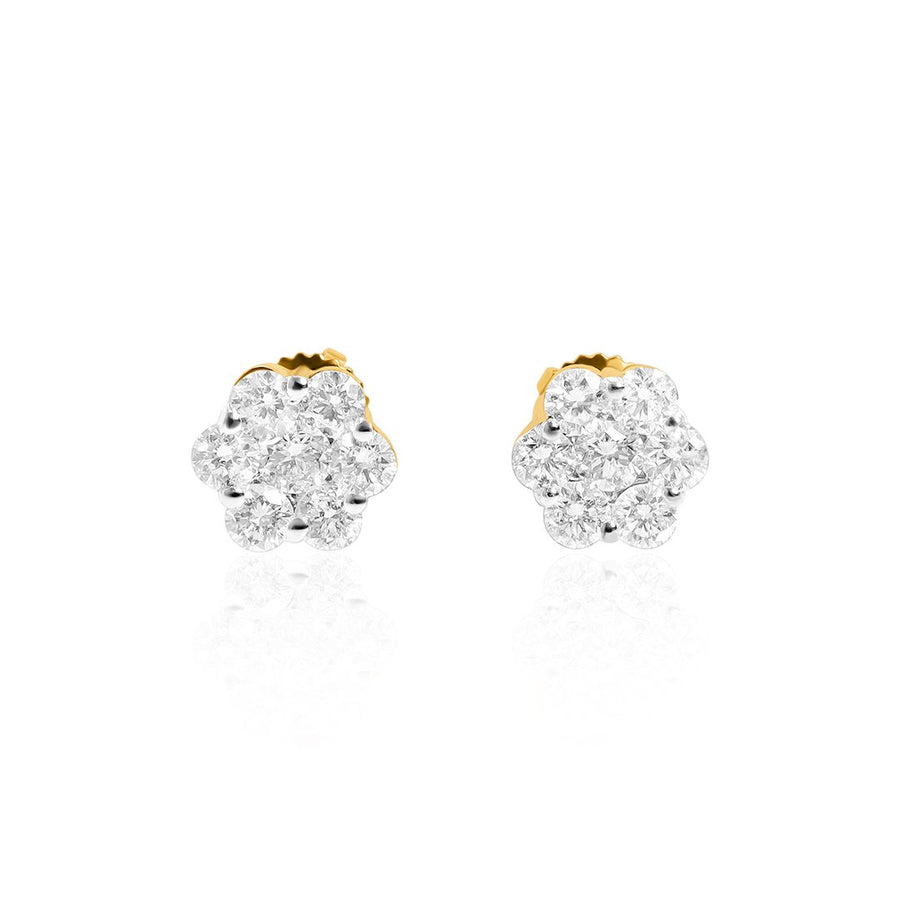 yellow Diamond Flower Set Earring