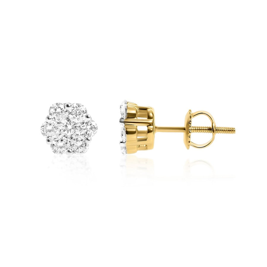 white Diamond Flower Set Earrings