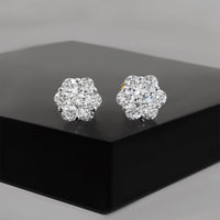 Thumbnail for white Diamond Flower Set Earrings