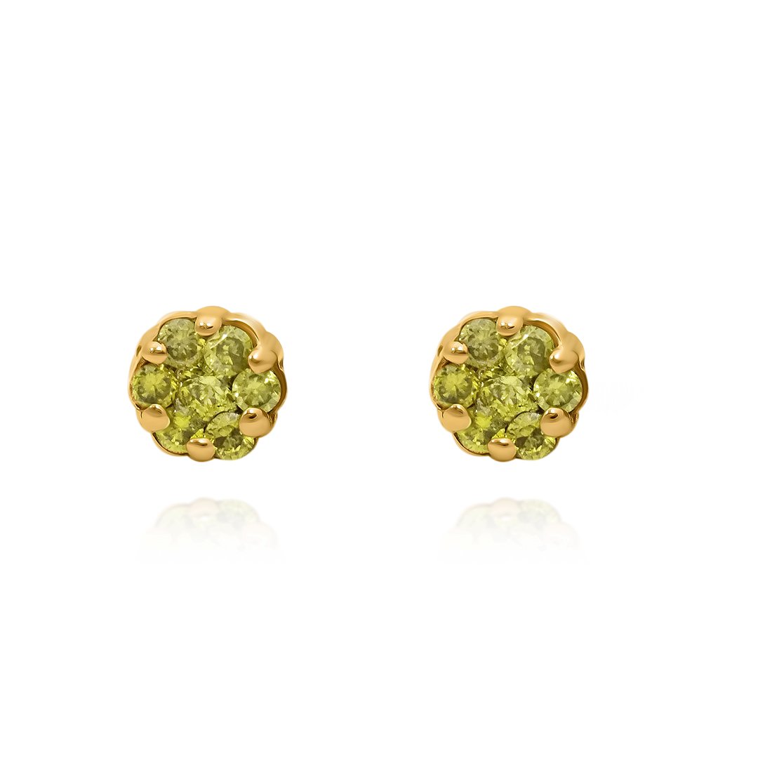 14k yellow diamond earrings Clearance