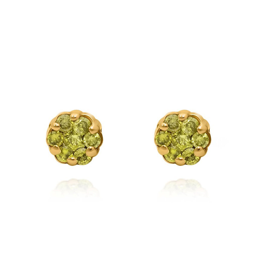 14k Yellow Gold Yellow Diamond Earrings 0.15 Ctw