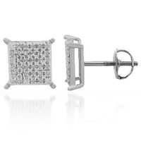 Thumbnail for 10K Solid White Gold Diamond Stud Earrings 0.25 Ctw