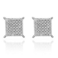 Thumbnail for 10K Solid White Gold Diamond Stud Earrings 0.25 Ctw