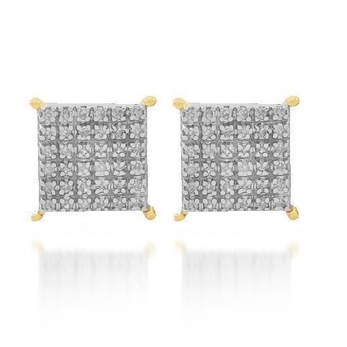 Yellow 10K Solid Yellow Gold Diamond Stud Earrings 0.25 Ctw.