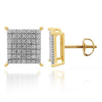 Thumbnail for Yellow 10K Solid Yellow Gold Diamond Stud Earrings 0.31 Ctw