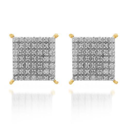 Yellow 10K Solid Yellow Gold Diamond Stud Earrings 0.31 Ctw