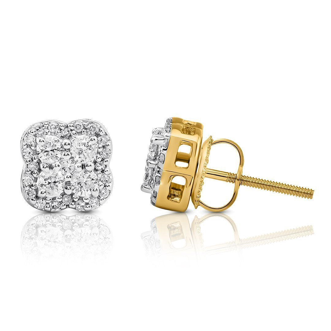 10K White Gold Diamond Stud Earrings 0.41 CTW