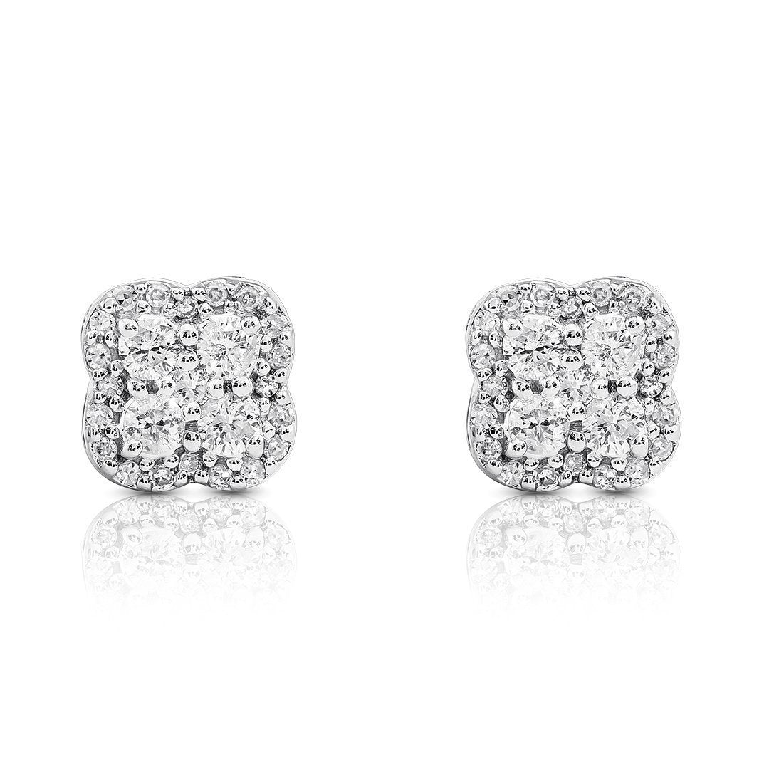 10K White Gold Diamond Stud Earrings 0.41 CTW