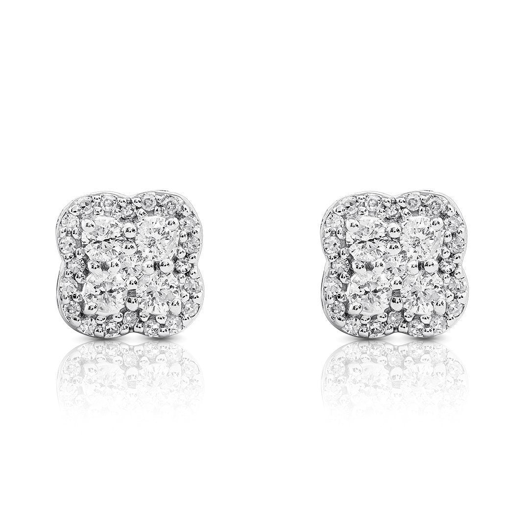 10K White Gold Diamond Stud Earrings 0.41 CTW