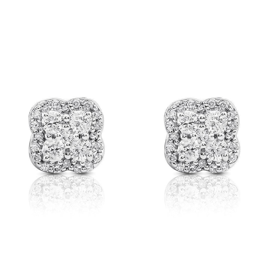 10K White Gold Diamond Stud Earrings 0.41 CTW