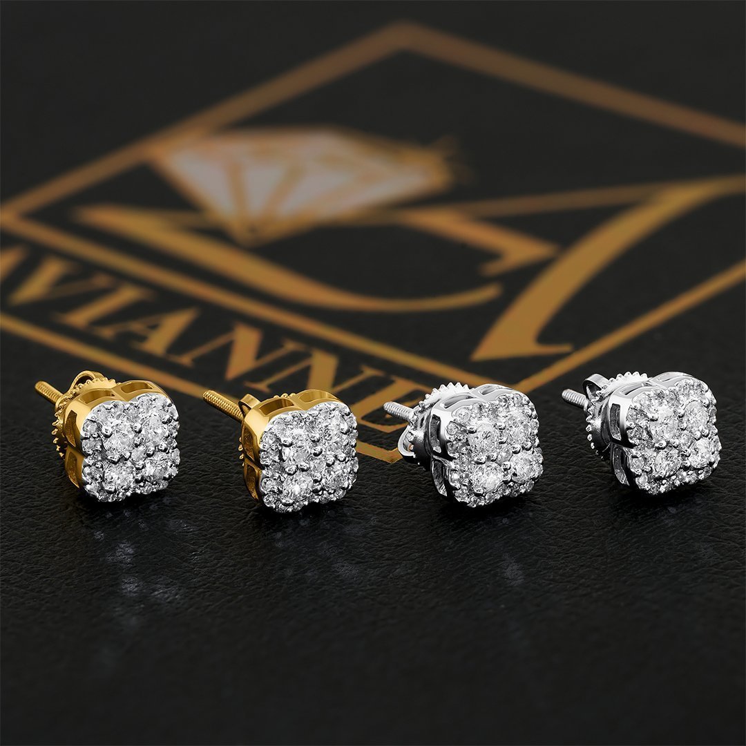 10K White Gold Diamond Stud Earrings 0.41 CTW