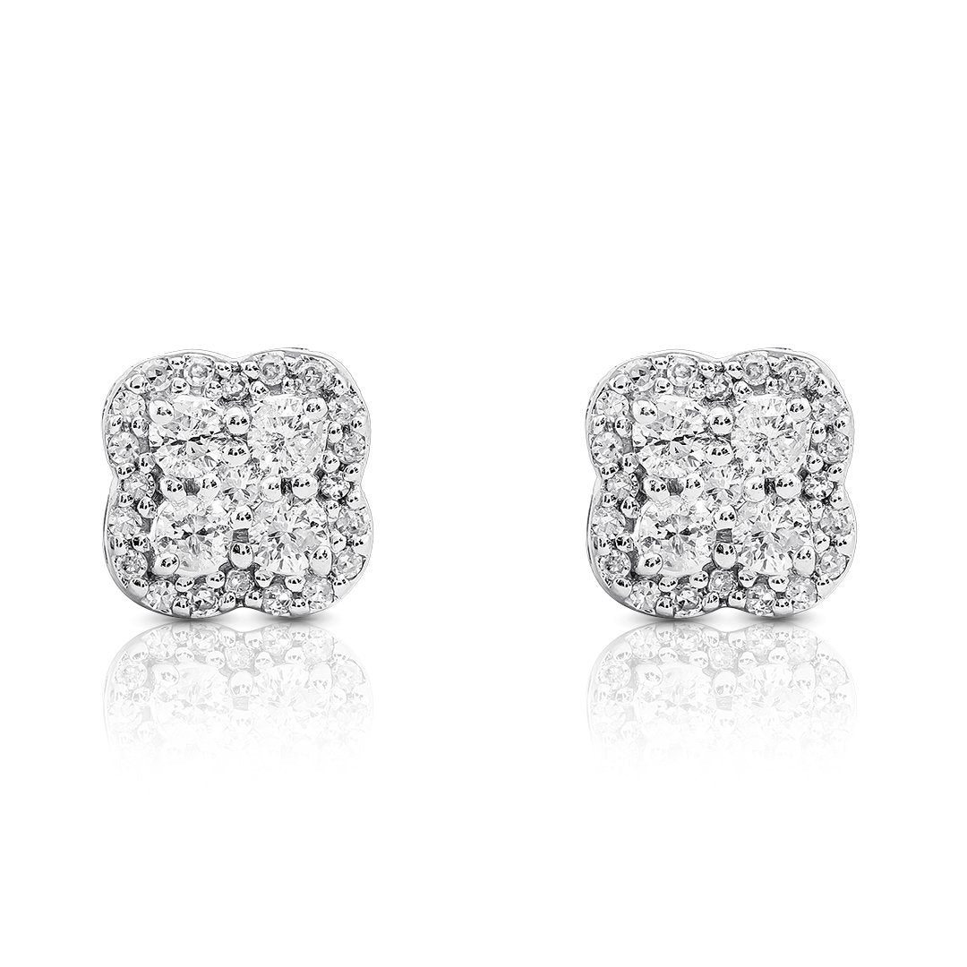 10K WHITE GOLD DIAMOND STUD EARRINGS 0.41 CTW