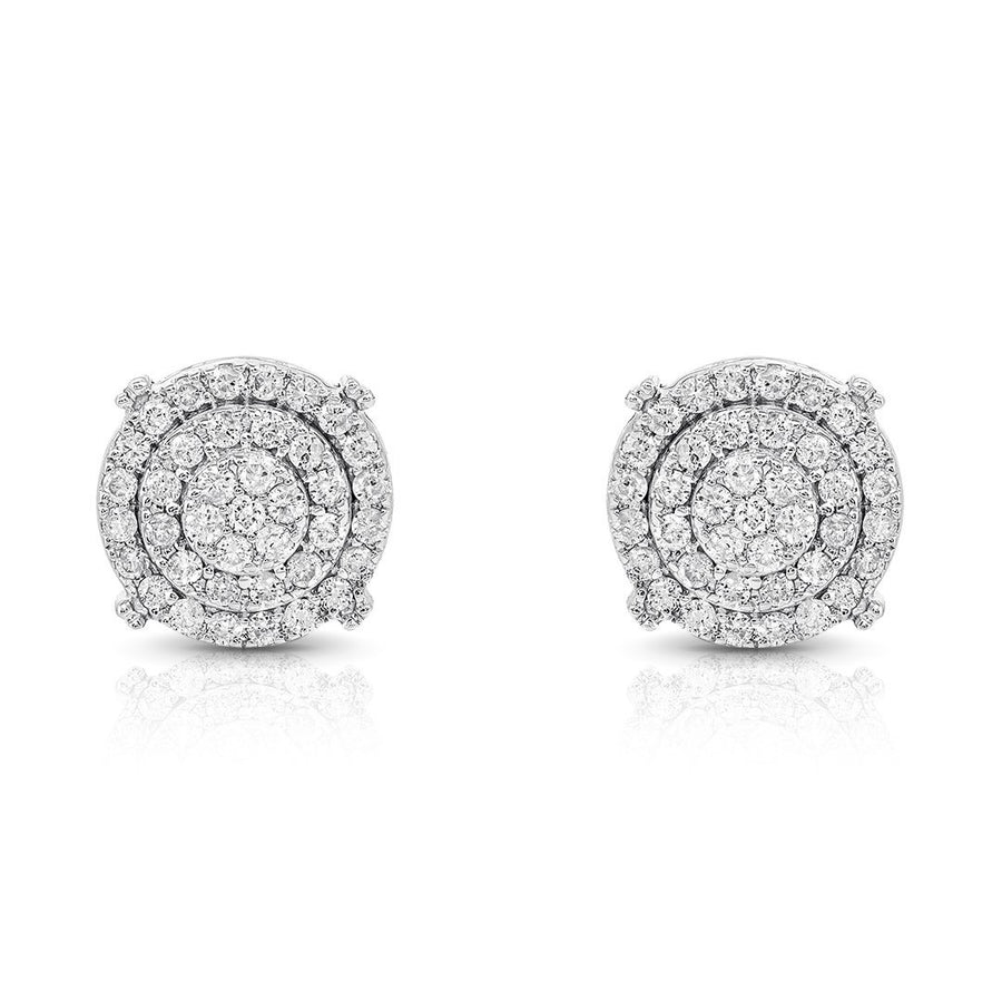 White 10K WHITE GOLD DIAMOND STUD EARRINGS 0.75 CTW