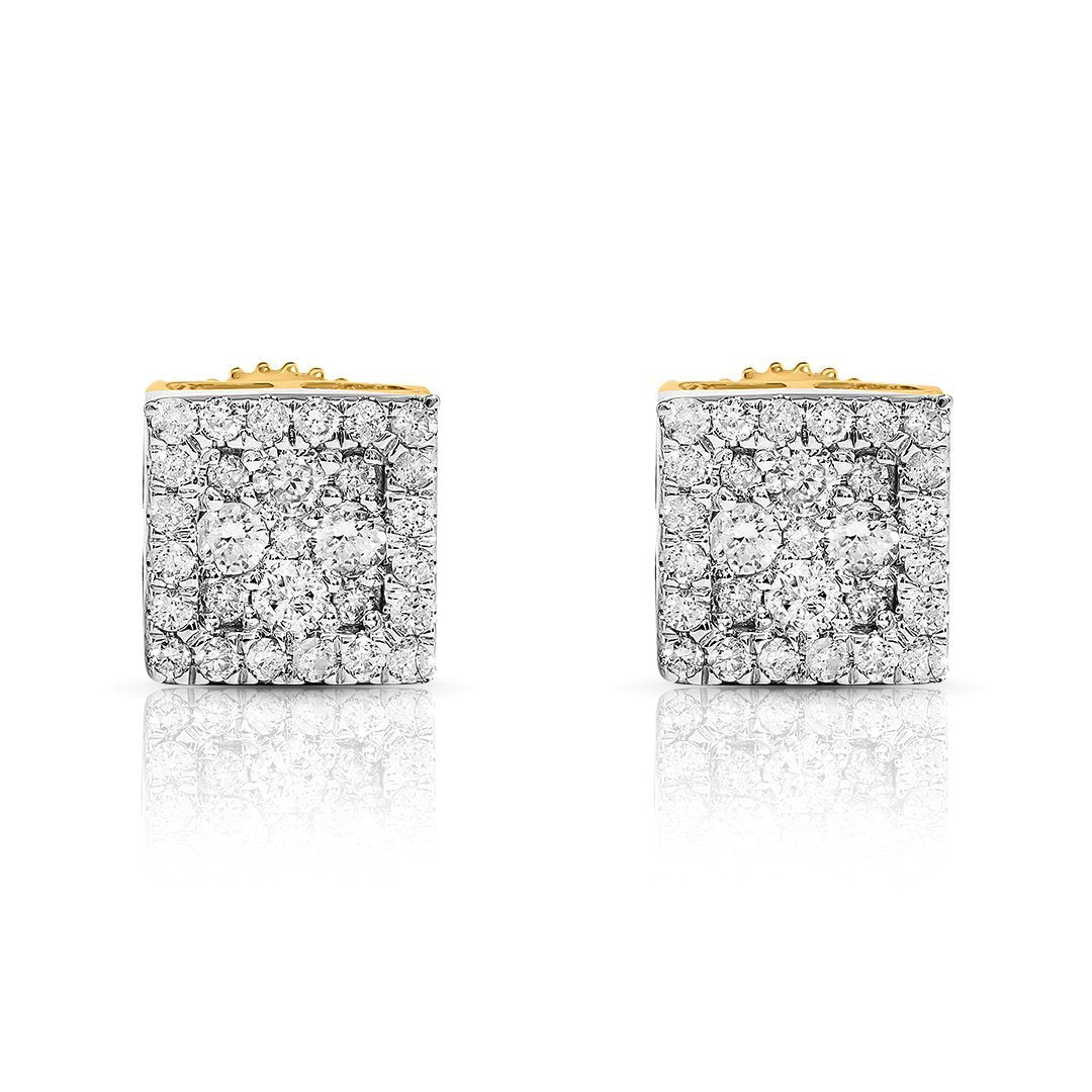 10K YELLOW GOLD DIAMOND SQTARE STUD EARRINGS 0.31 CTW