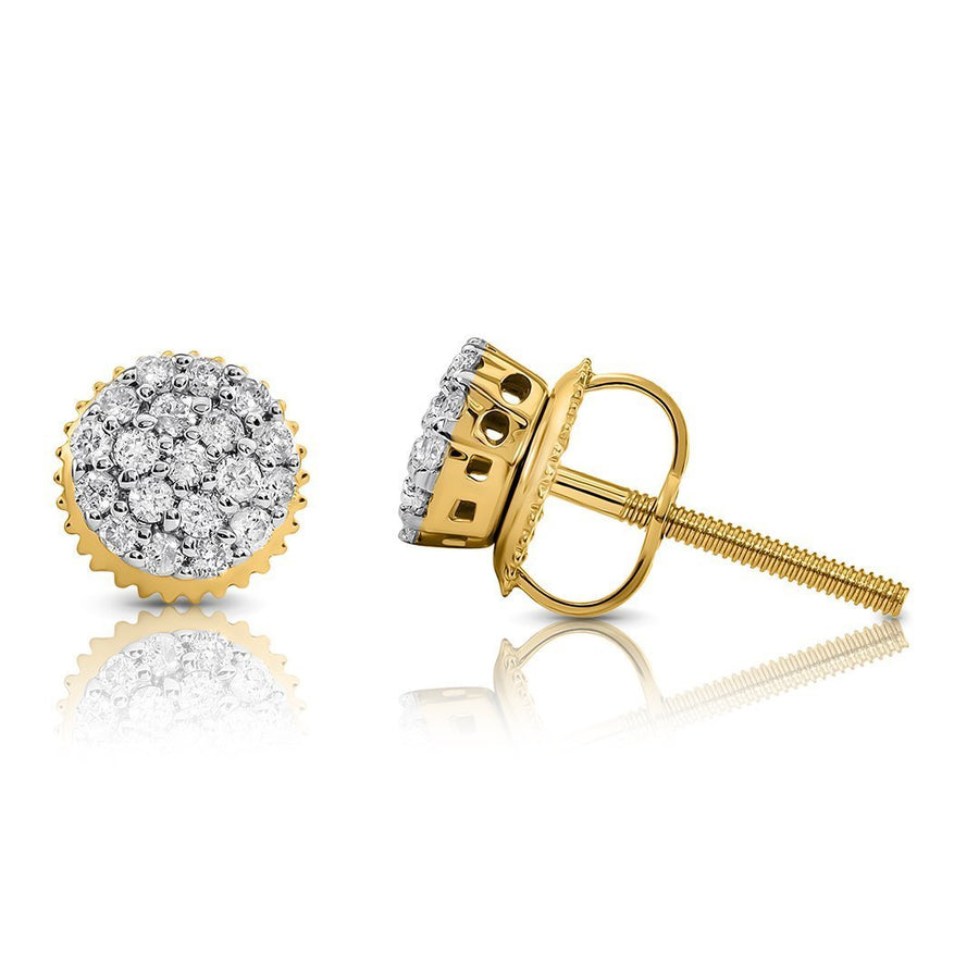 10K Yellow Gold Diamond Stud Earrings 0.22 CTW