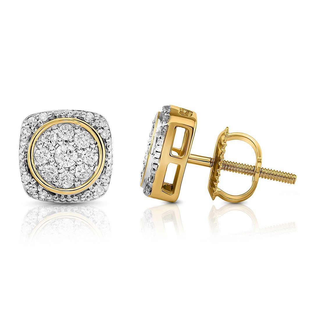 10K YELLOW GOLD DIAMOND STUD EARRINGS 0.35 CTW