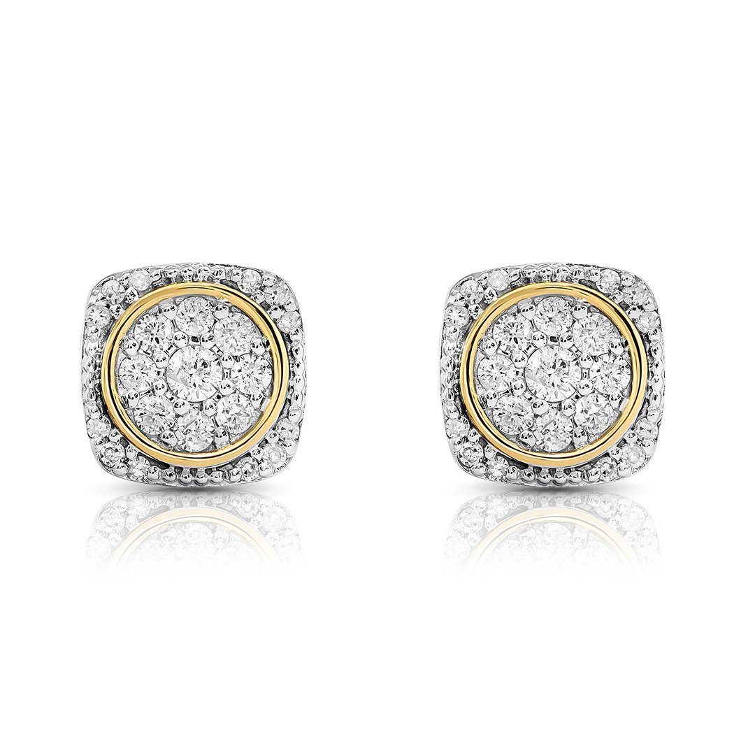 10K YELLOW GOLD DIAMOND STUD EARRINGS 0.35 CTW