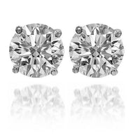 Thumbnail for 14K Solid White Gold Clarity Enhanced Diamond Solitaire Stud Earrings 4.50 Ctw