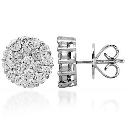 White gold diamond cluster earrings hotsell
