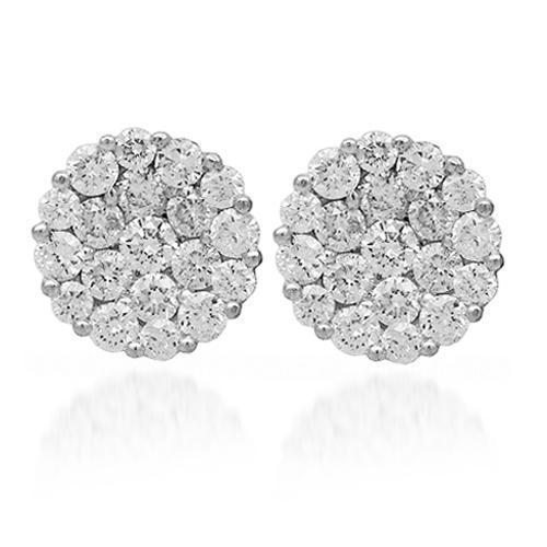 Diamond cluster stud earrings deals