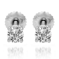 Thumbnail for White 14K Solid White Gold Diamond Solitaire Stud Earrings 0.60 Ctw