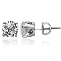 Thumbnail for 14K Solid White Gold Diamond Solitaire Stud Earrings 2.02 Ctw