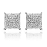 Thumbnail for White 14K Solid White Gold Diamond Stud Earrings 0.20 Ctw