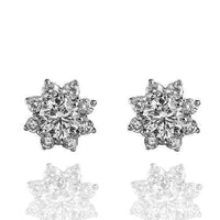 Thumbnail for 14K Solid White Gold Diamond Stud Earrings 1.72 Ctw