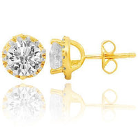 Thumbnail for 14K Solid Yellow Gold Clarity Enhanced Diamond Stud Earrings 2.63 Ctw