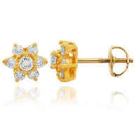 Thumbnail for Yellow 14K Solid Yellow Gold Diamond Cluster Stud Earrings 1.00 Ctw