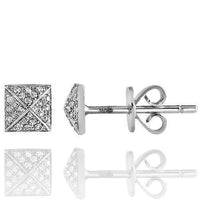 Thumbnail for Yellow 14K Solid Yellow Gold Diamond Square Stud Earrings 0.10 Ctw