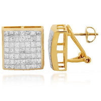 Thumbnail for 14K Solid Yellow Gold Diamond Stud Earrings 4.16 Ctw