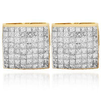 Thumbnail for 14K Solid Yellow Gold Diamond Stud Earrings 4.16 Ctw