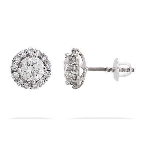 14k White Gold Diamond Earring 1.78ctw