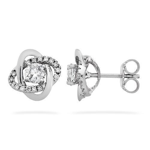 14k White Gold Diamond Jacket Studs 1.57ctw