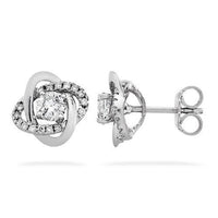 Thumbnail for 14k White Gold Diamond Jacket Studs 1.57ctw