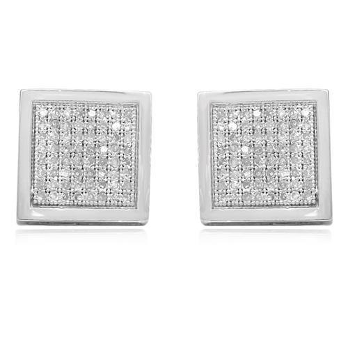 White 14K White Gold Diamond Stud Earrings 0.50 Ctw