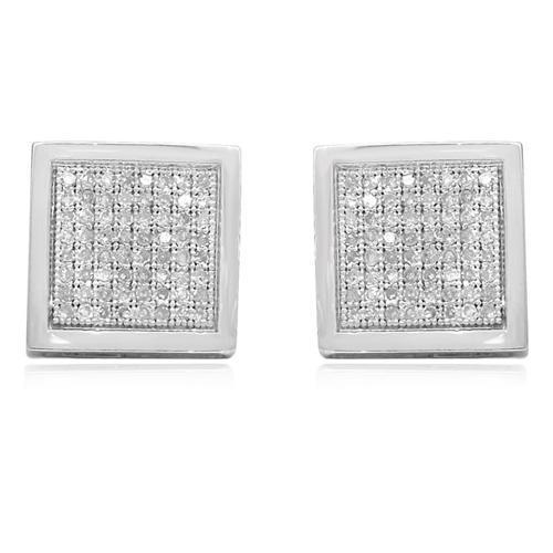 White 14K White Gold Diamond Stud Earrings 0.50 Ctw