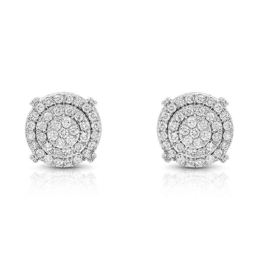 Pendientes de oro blanco de 14 quilates con diamantes de 0,75 quilates
